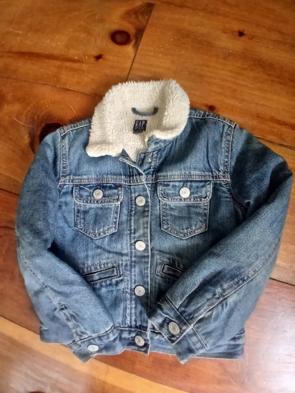 Gap Uni-sex Kids Sherpa lined denim jacket S (6/7)